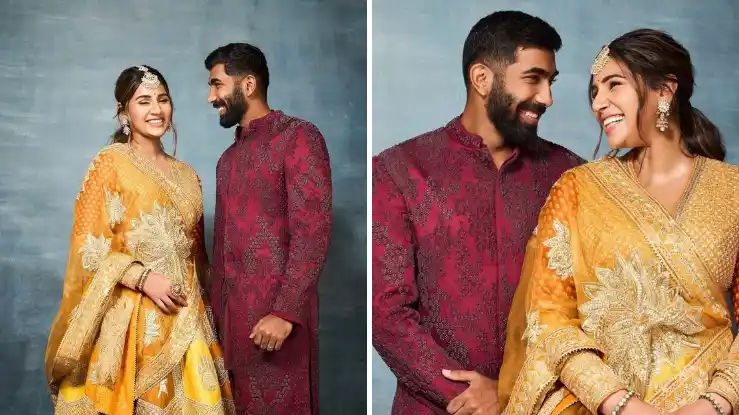 Jasprit Bumrah and Sanjana Ganesan