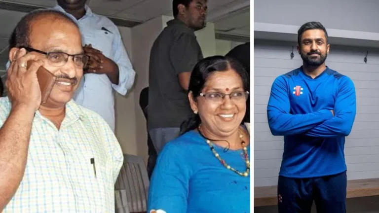 karun Nair family - father mother