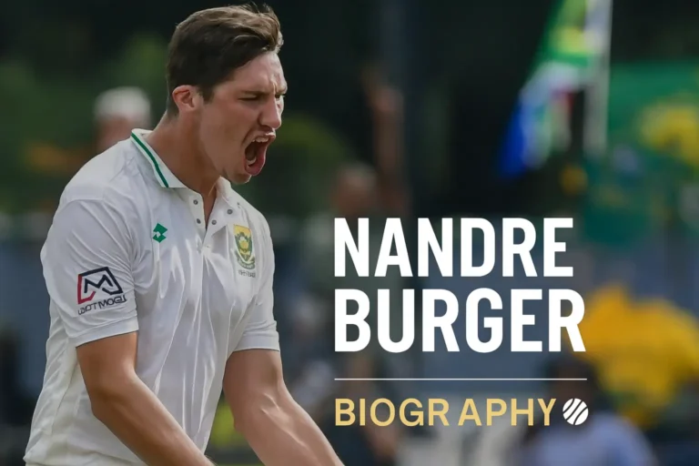 South African pacer Nandre Burger in action – detailed biography and career journey.